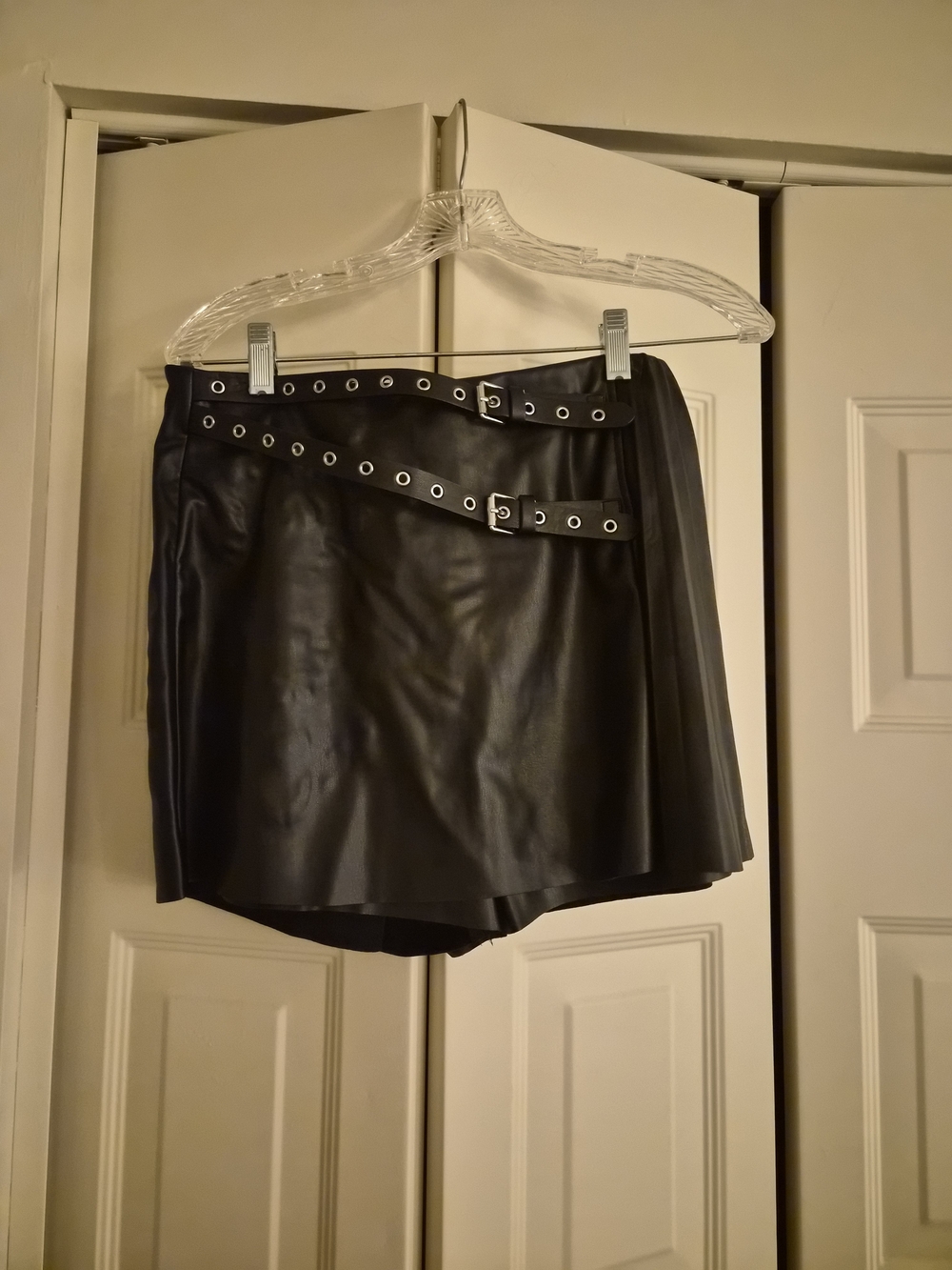 Faux Leather Skort in Black Like New
